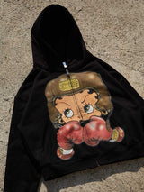 FELPA CON CAPPUCCIO ZIP STAMPA  BETTY BOOP - NOISSEY