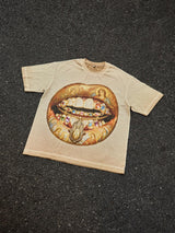 T-SHIRT NOISSEY SABBIA  BOXYFIT OVERSIZE ART BOCCA MEDIEVAL