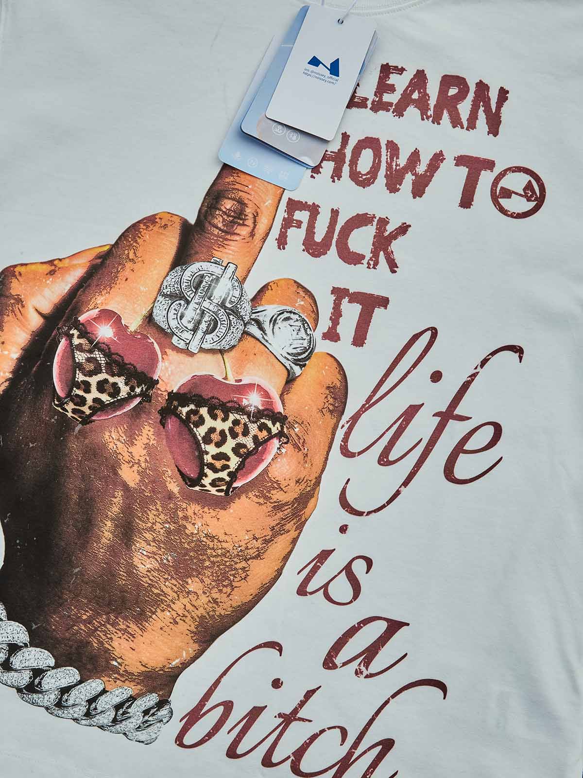 T-SHIRT CROPPED OVER NOISSEY BIANCO FUCK