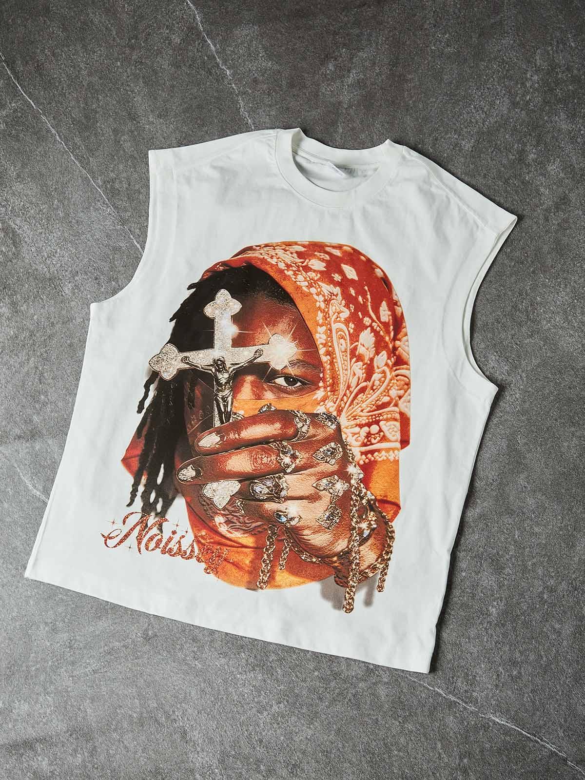 T-SHIRT CANOTTA NOISSEY WHITE ART BANDANA