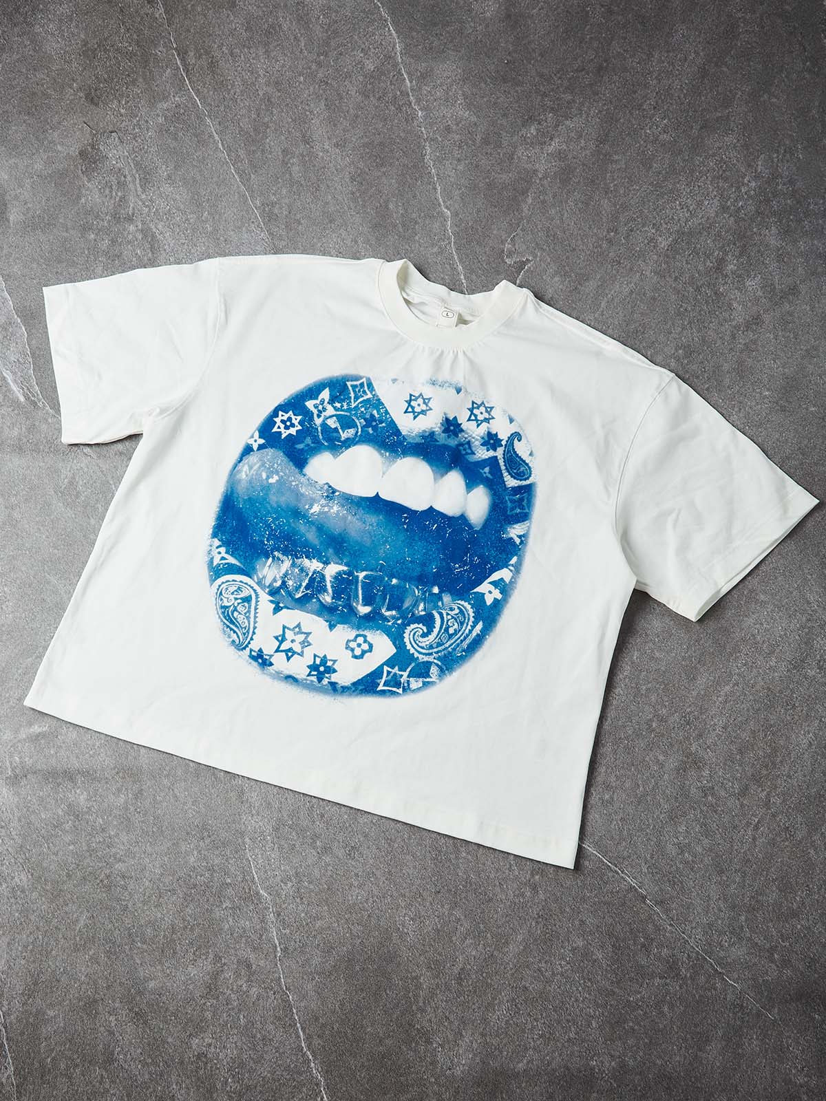 T-SHIRT BOXYFIT OVERSIZE  NOISSEY BIANCO BOCCA BLUE