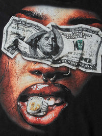 T-SHIRT NOISSEY  BLACK  BOXYFIT OVERSIZE TAGLIO VIVO ART MONEY & GOLD