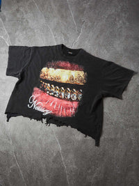 T-SHIRT NOISSEY  BLACK  BOXYFIT OVERSIZE  ROTTA  ART LIPS & GOLDEN