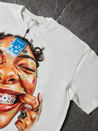 T-SHIRT NOISSEY WHITE BOXYFIT OVERSIZE ART COLORFUL SMILEY