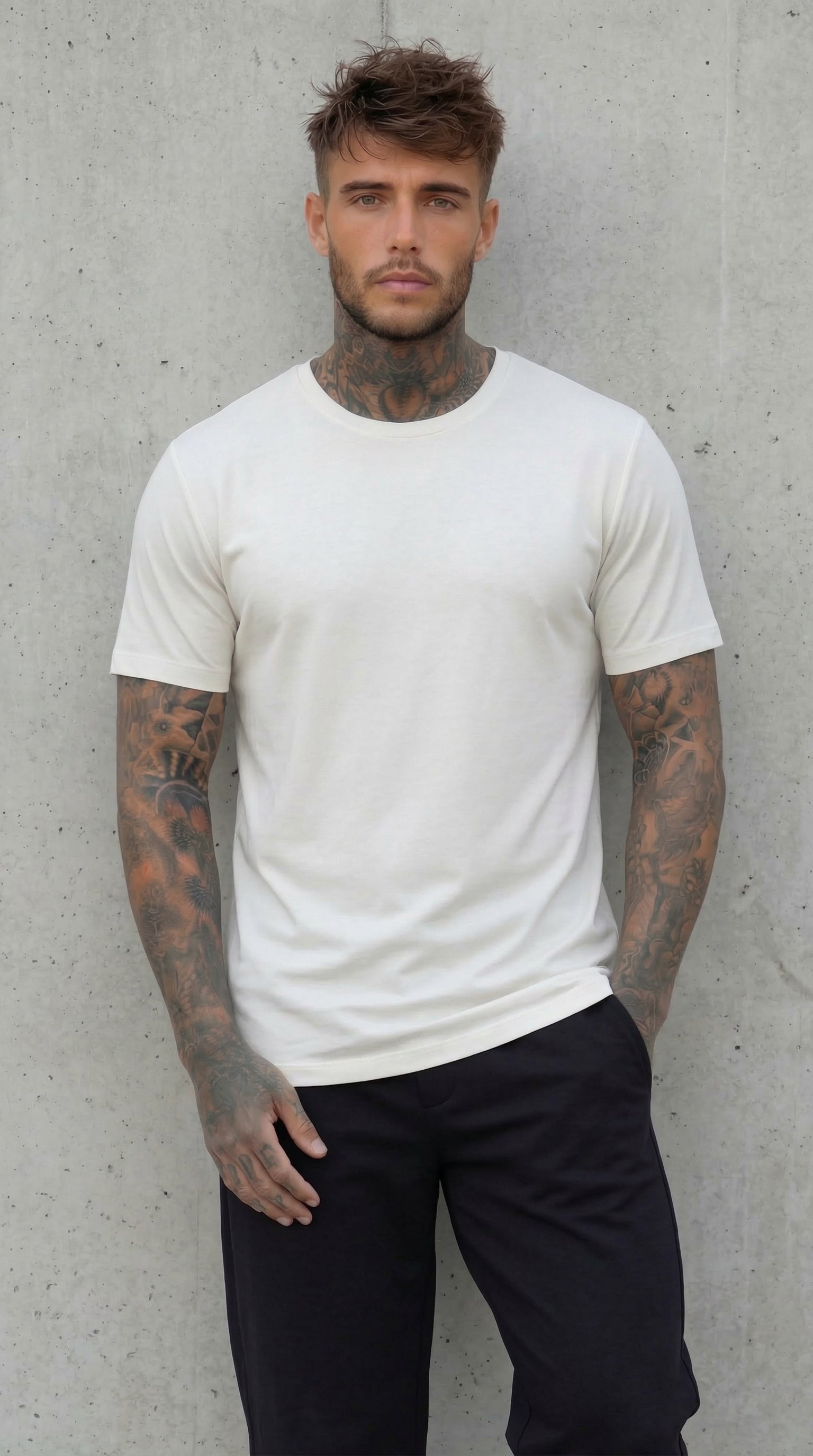 T-SHIRT GIROCOLLO - NEW JOB BRAND - ART. TS258 - COL. BIANCO