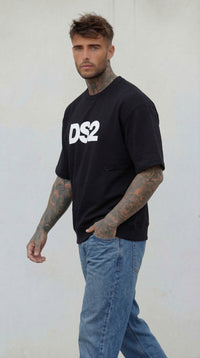 T-SHIRT FELPA CON LOGO BIG -  NERO  - DS2 - ART. SS26280