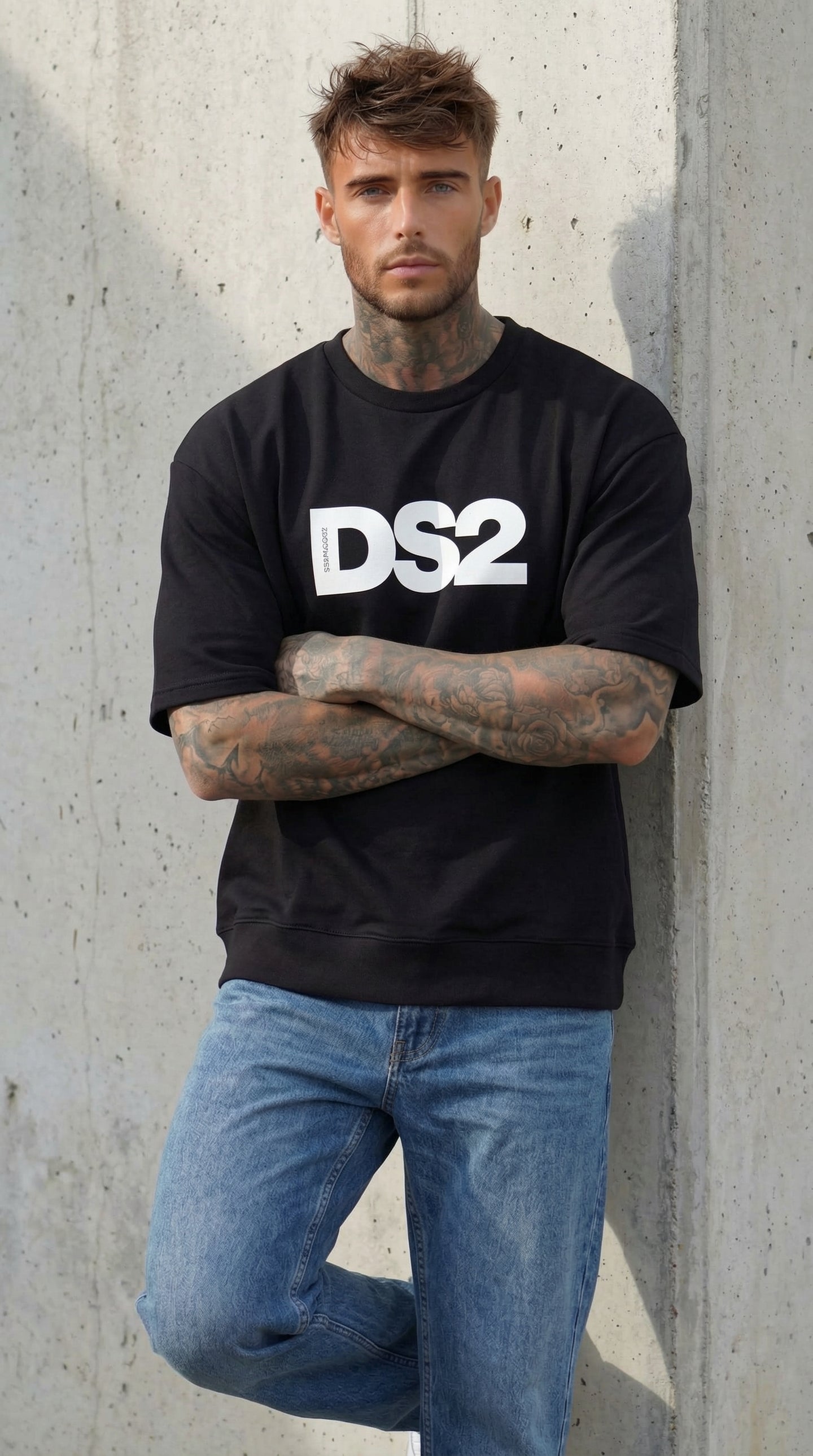 T-SHIRT FELPA CON LOGO BIG -  NERO  - DS2 - ART. SS26280