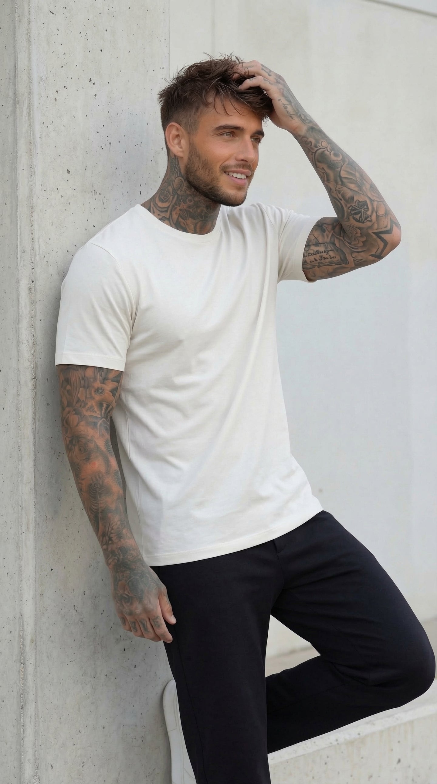 T-SHIRT GIROCOLLO - NEW JOB BRAND - ART. TS258 - COL. BIANCO
