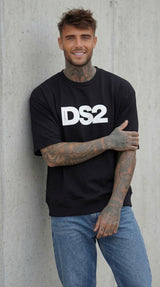 T-SHIRT FELPA CON LOGO BIG -  NERO  - DS2 - ART. SS26280