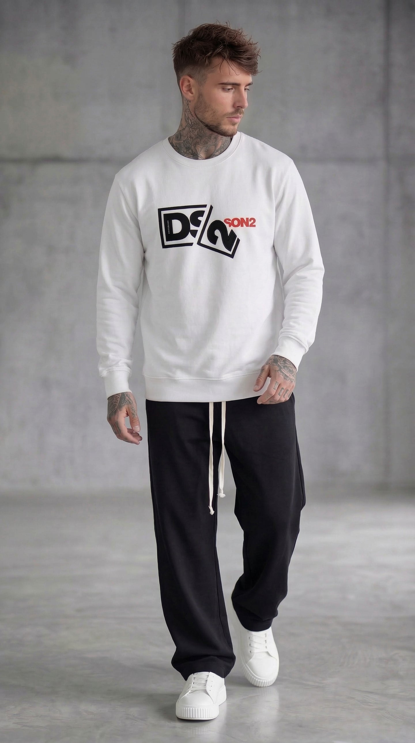 FELPA GIROCOLLO CON LOGO IN RILIEVO - DS2 - ART. SS26238