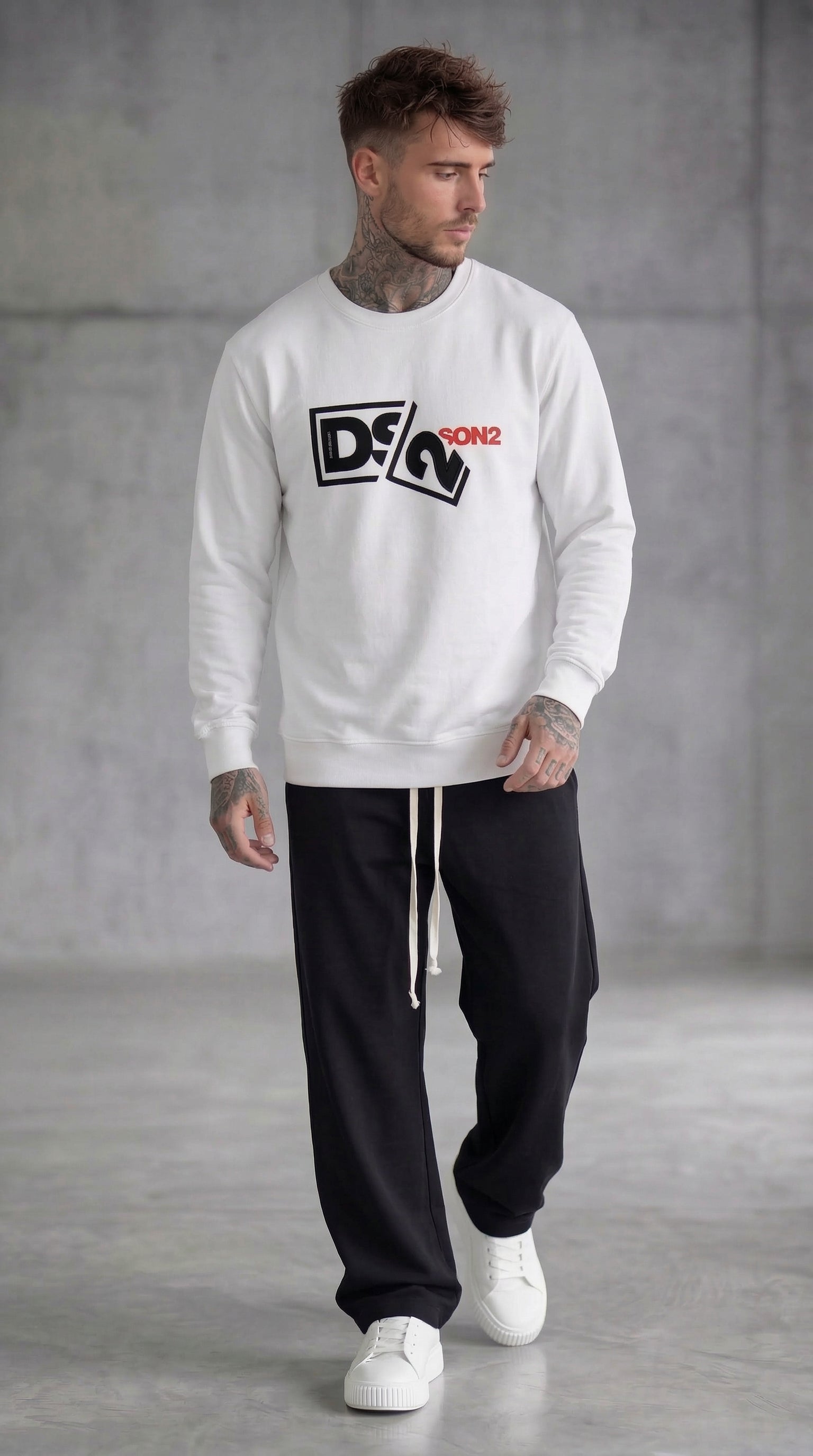 FELPA GIROCOLLO CON LOGO IN RILIEVO - DS2 - ART. SS26238