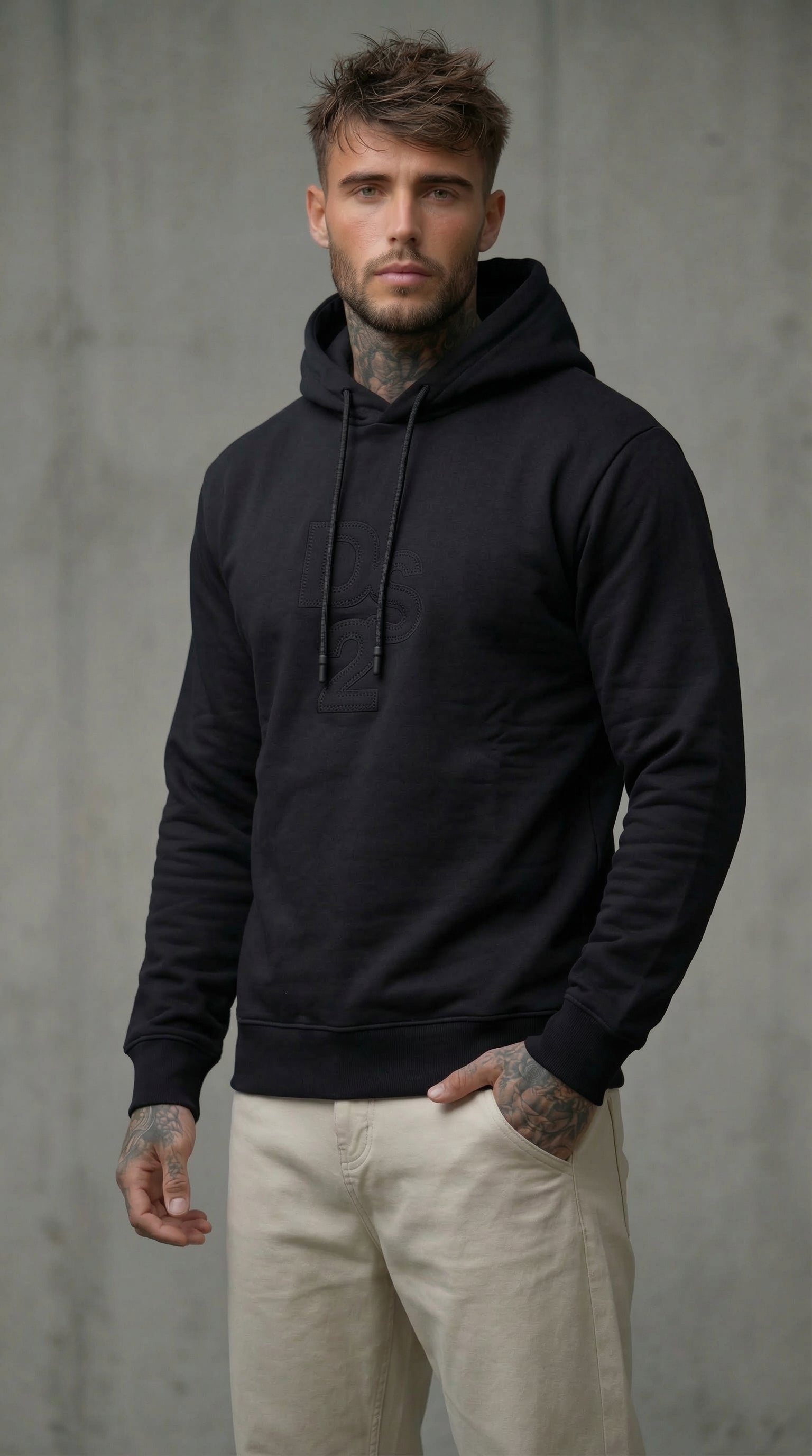 FELPA NERO CON CAPPUCCIO HOODIE - DS2 - ART. SS26231