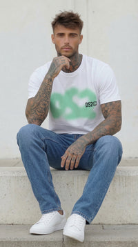 T-SHIRT BIANCO CON LOGO SPRAY  -DS2 - ART. SS26223
