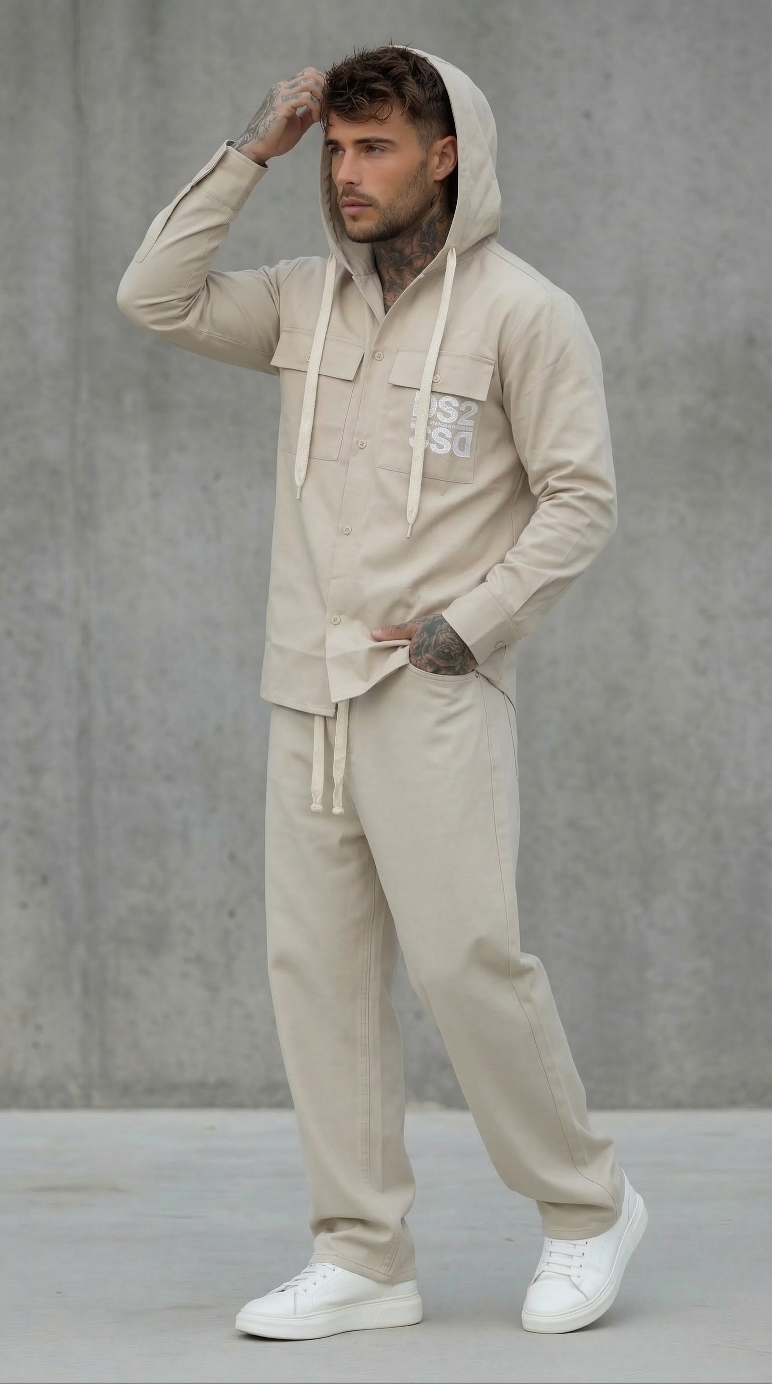 COMPLETO SELEZIONA CAMICIA + PANTALACCIO  BEIGE  - DS2 - ART. SS2624