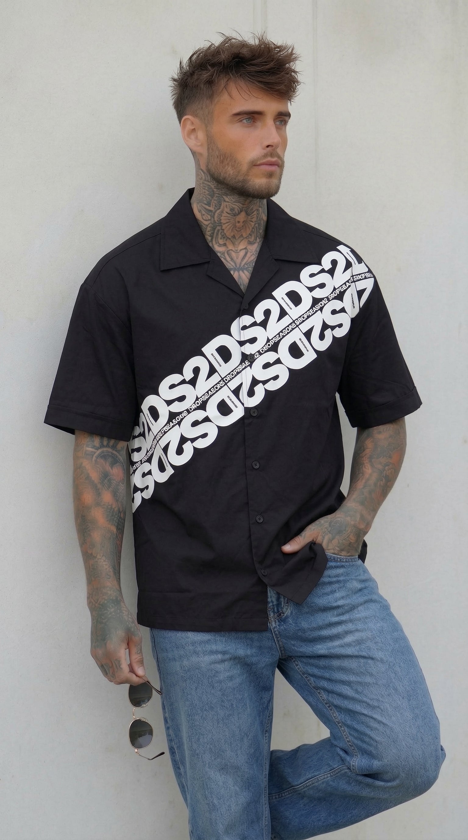 CAMICIA  MM BOWLING  NERO  CON BIG STAMPA DS2 - ART SS26260
