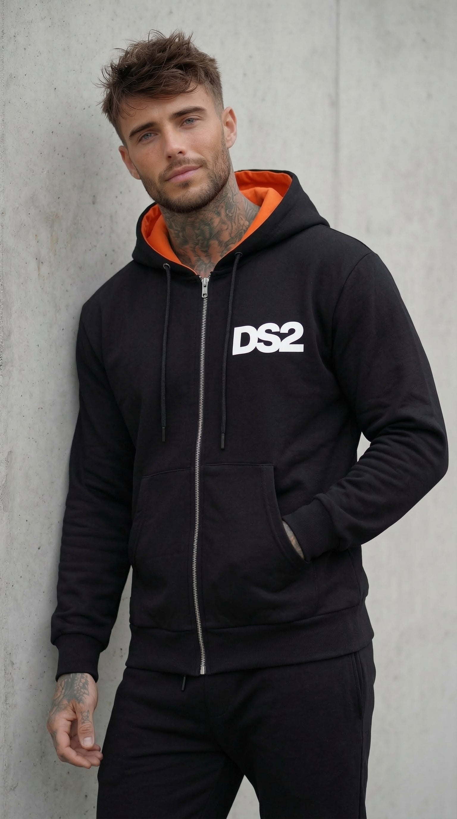 FELPA ZIP CON CAPPUCCIO PIU' COLORI  CON INSERTI - DS2 - ART. SS26210