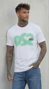 T-SHIRT BIANCO CON LOGO SPRAY  -DS2 - ART. SS26223