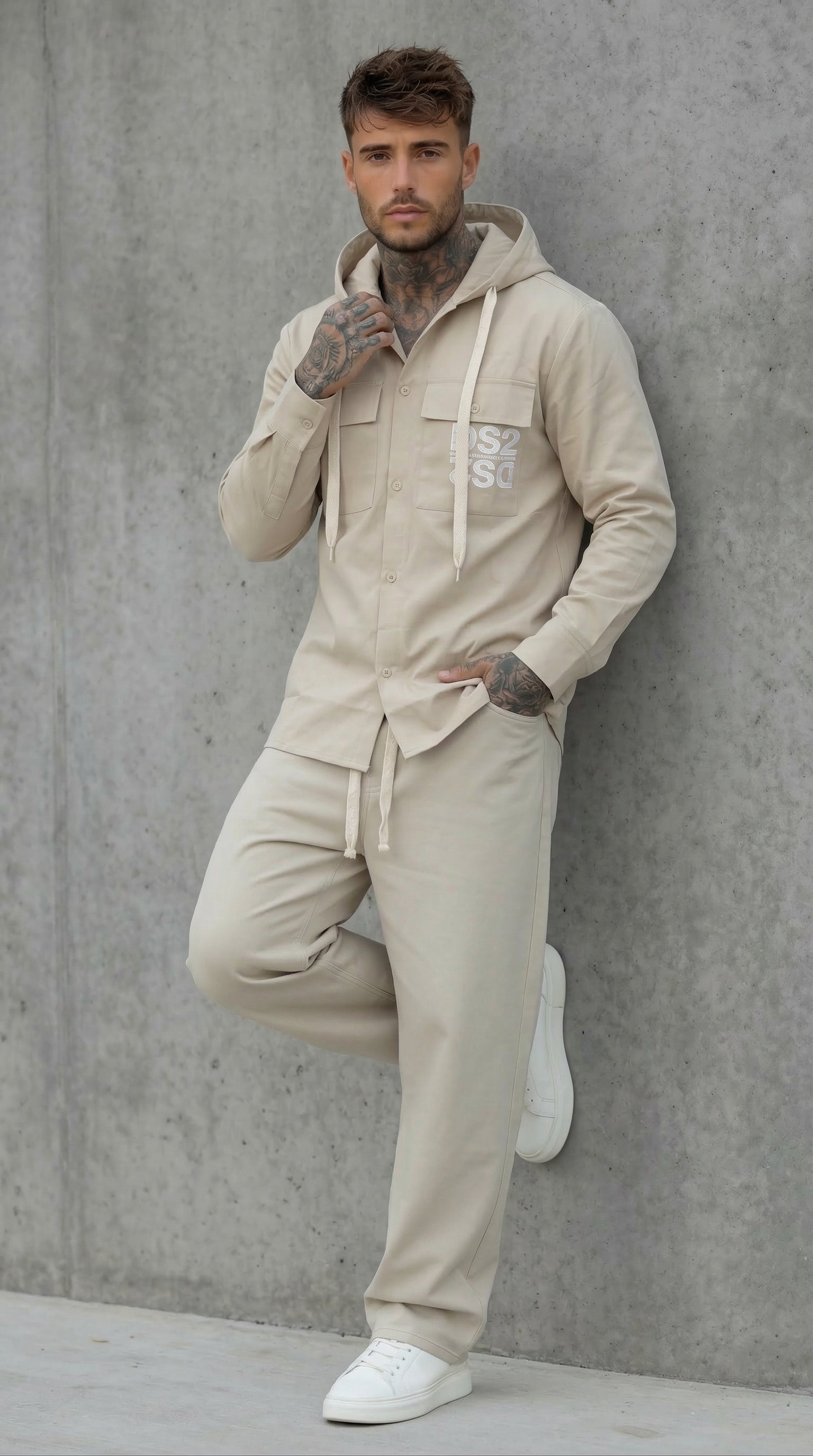 COMPLETO SELEZIONA CAMICIA + PANTALACCIO  BEIGE  - DS2 - ART. SS2624