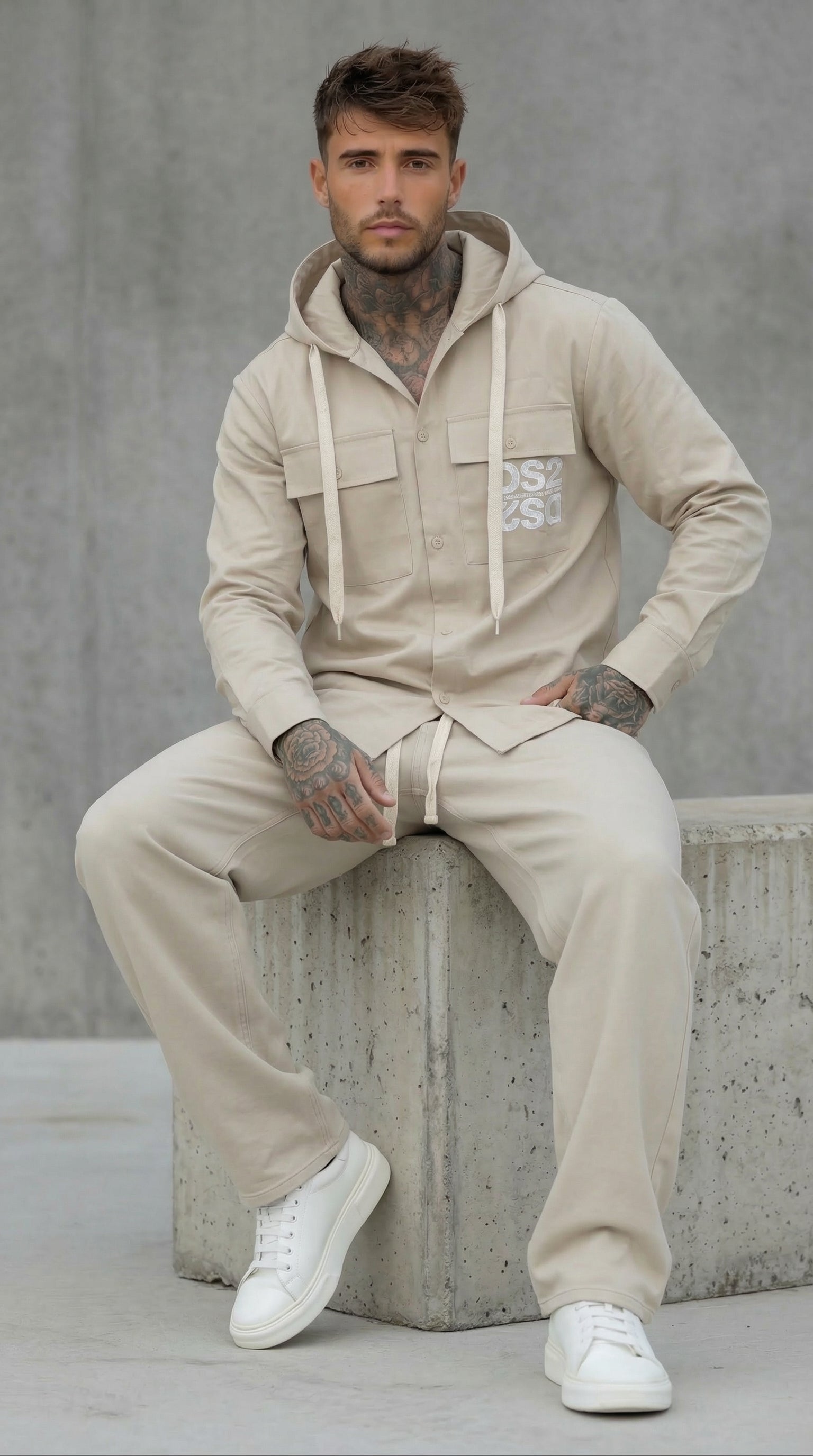 COMPLETO SELEZIONA CAMICIA + PANTALACCIO  BEIGE  - DS2 - ART. SS2624