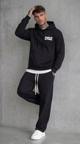 FELPA NERO CON CAPPUCCIO HOODIE - DS2 - ART. SS26274