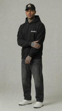 FELPA UOMO  BOXY CON CAPPUCCIO BASICA LOGO - HAMEN - ART. LOGO.H