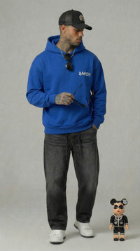 FELPA UOMO  BOXY CON CAPPUCCIO BASICA LOGO - HAMEN - ART. LOGO.H