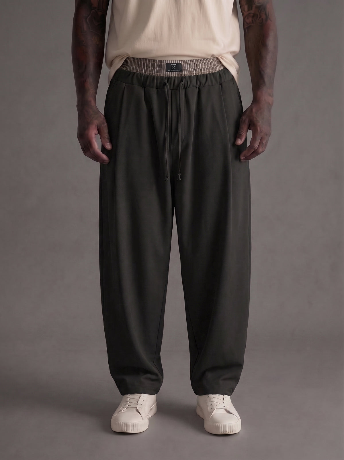 PANTALONE IMPERIAL BAGGY CON VITA ELASTICIZZATA PE8JMAY