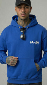 FELPA UOMO  BOXY CON CAPPUCCIO BASICA LOGO - HAMEN - ART. LOGO.H