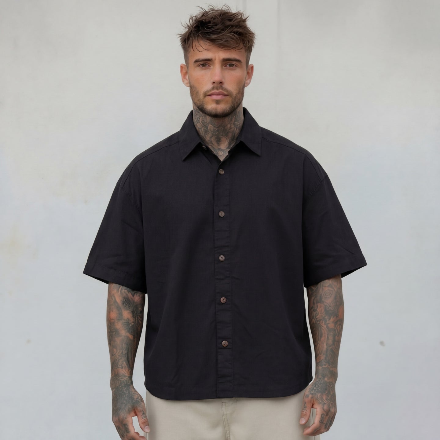 CAMICIA MEZZA MANICA PIU' COLORI  MISTO LINO - BERNA - ART. 261280