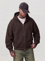 FELPA NEW JOB BRAND CON CAPPUCCIO ZIP OVER BOXY FIT ART GB28