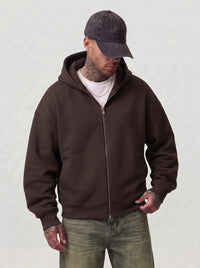 FELPA NEW JOB BRAND CON CAPPUCCIO ZIP OVER BOXY FIT ART GB28