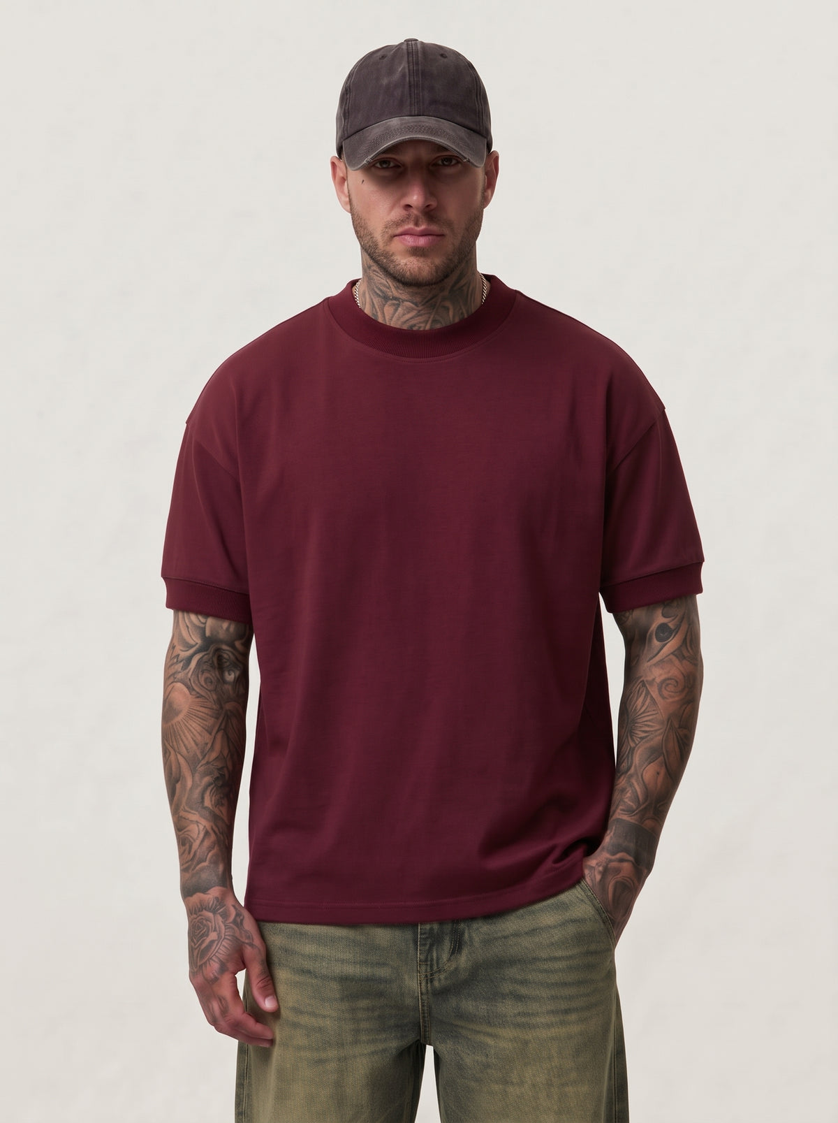 T-SHIRT NEW JOB BRAND BASICA CON POLSINO SULLA MANICA ART T692