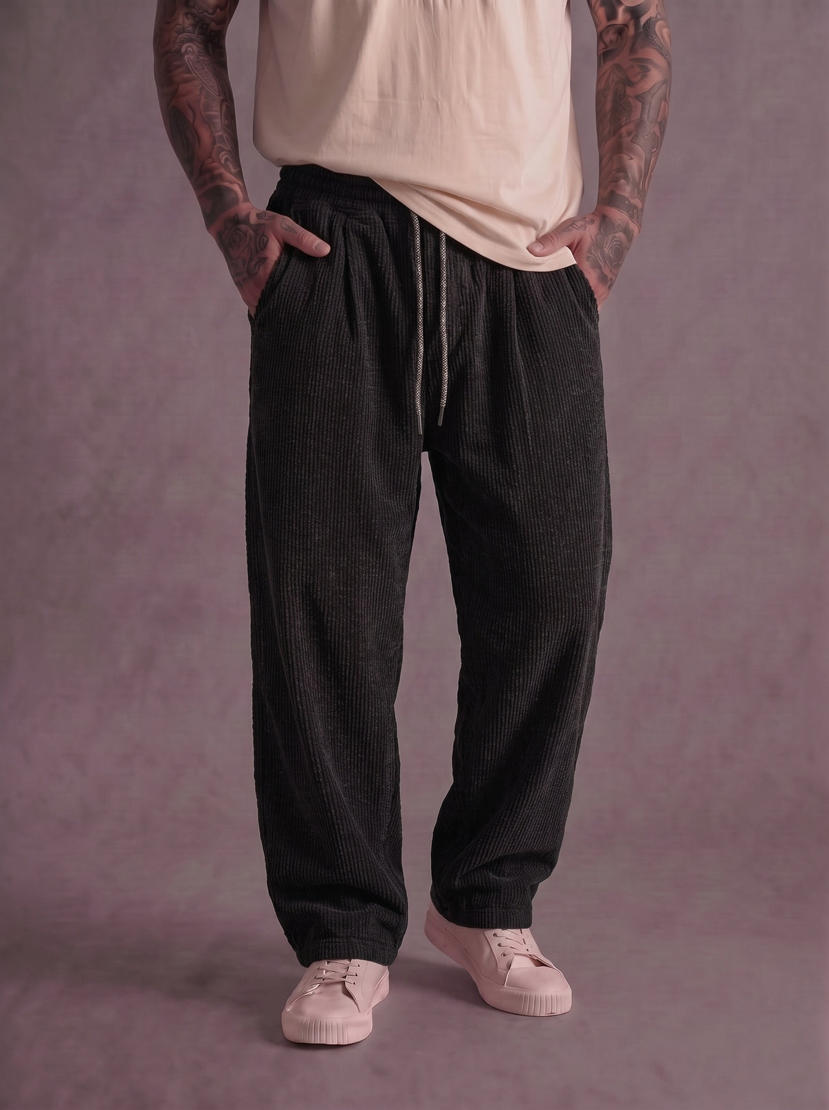 PANTALONE BL11 JCON ELASTICO IN VITA VELLUTO MARTELLATO ART BL2656