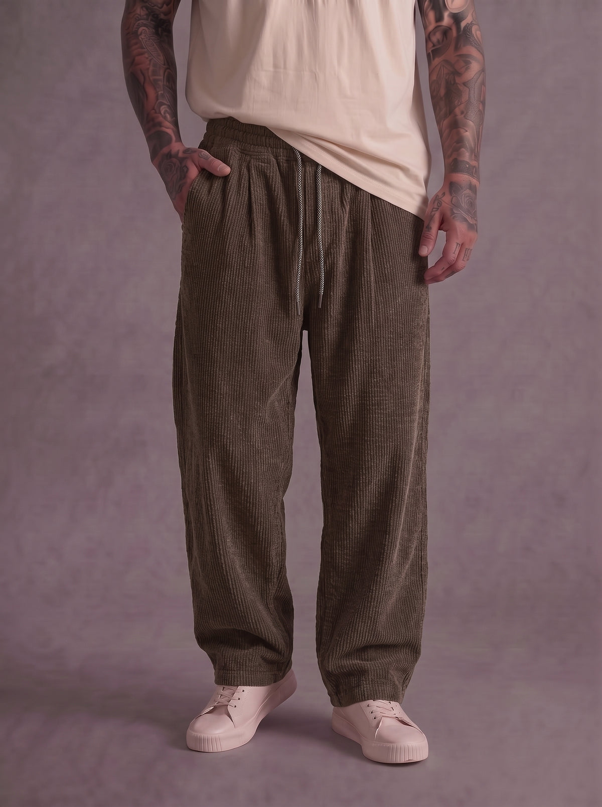 PANTALONE BL11 JCON ELASTICO IN VITA VELLUTO MARTELLATO ART BL2656