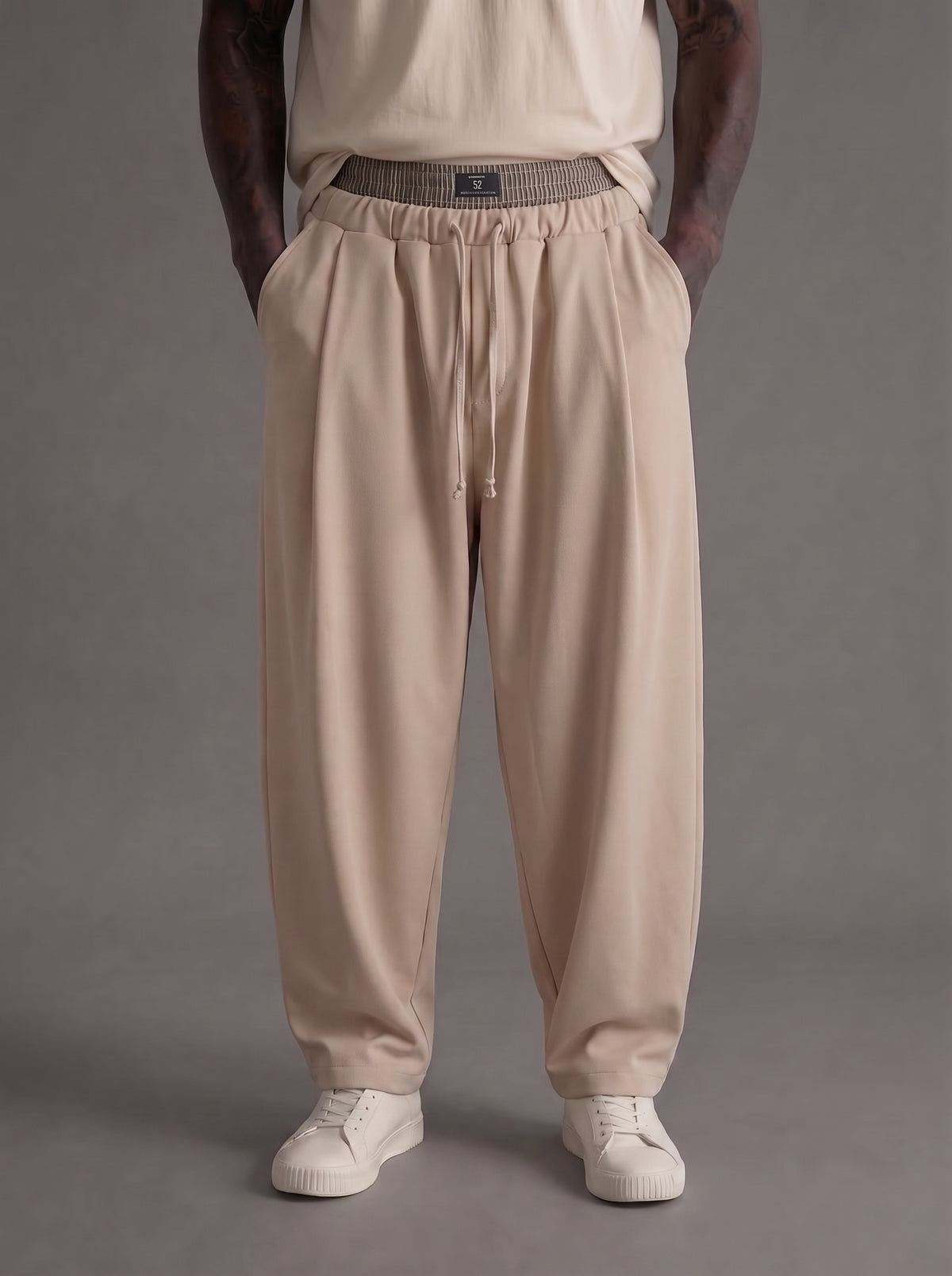 PANTALONE IMPERIAL BAGGY CON VITA ELASTICIZZATA PE8JMAY