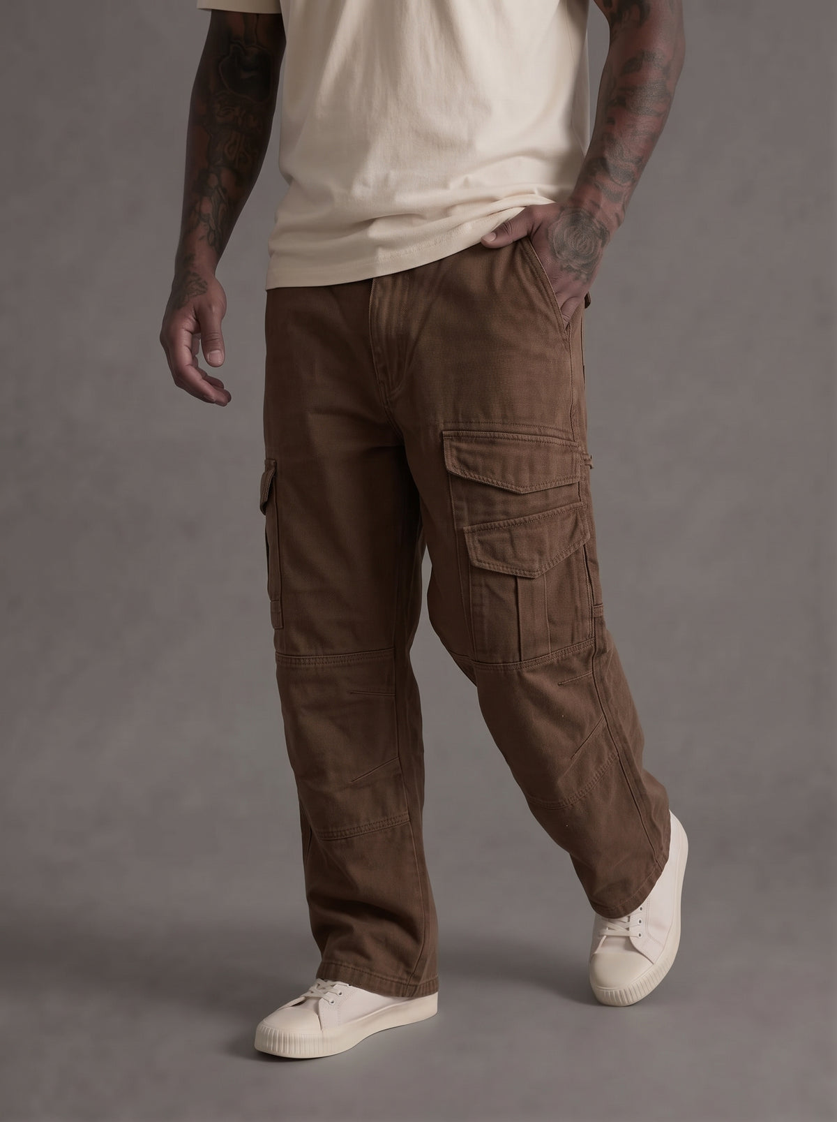 JEANS YTUAL CARGO BROWN