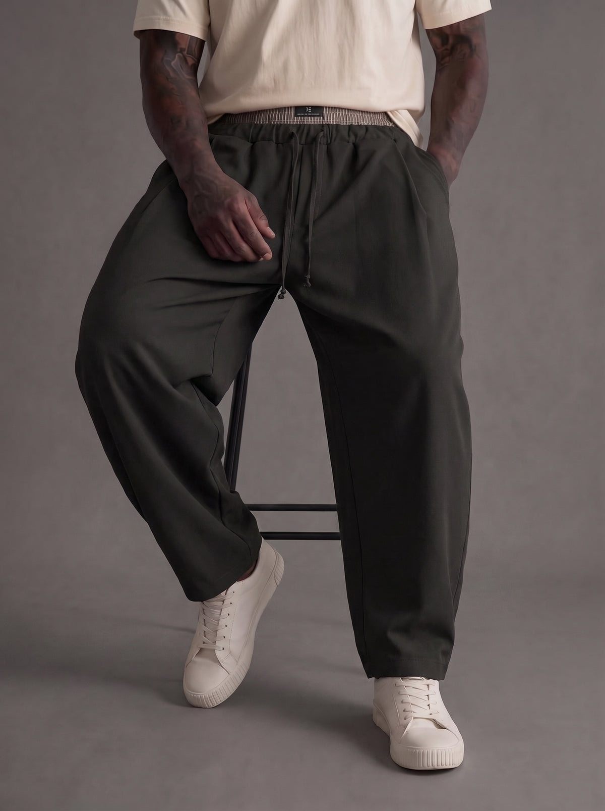 PANTALONE IMPERIAL BAGGY CON VITA ELASTICIZZATA PE8JMAY