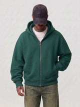 FELPA NEW JOB BRAND CON CAPPUCCIO ZIP OVER BOXY FIT ART GB28