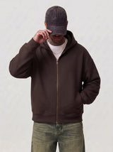 FELPA NEW JOB BRAND CON CAPPUCCIO ZIP OVER BOXY FIT ART GB28