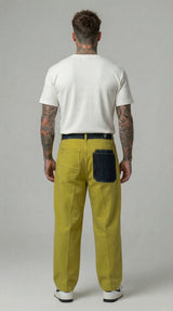 PANTALONE VERDE CHIARO CINTA DENIM  - BERNA - ART. 261390