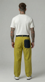 PANTALONE VERDE CHIARO CINTA DENIM  - BERNA - ART. 261390