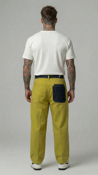 PANTALONE VERDE CHIARO CINTA DENIM  - BERNA - ART. 261390