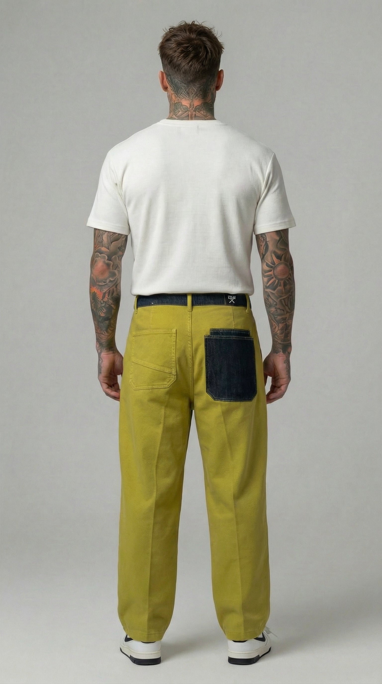 PANTALONE VERDE CHIARO CINTA DENIM  - BERNA - ART. 261390