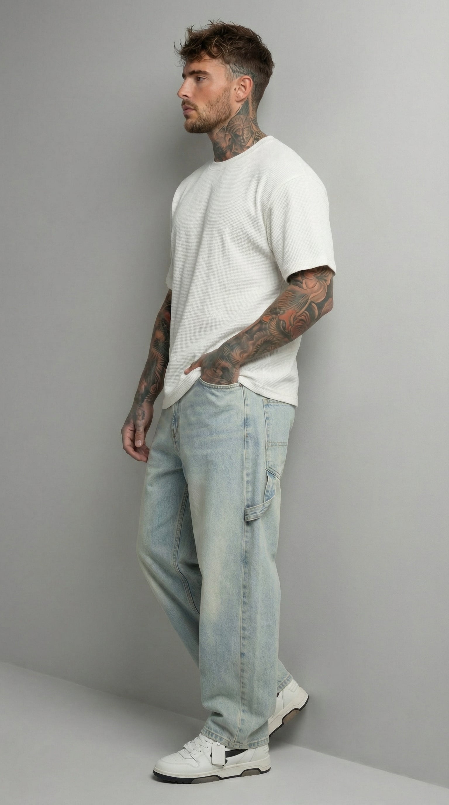 JEANS UOMO CARPENTER STRAIGHT  FIT LAVAGGIO BLEACH -  BERNA - ART. 261201 -30