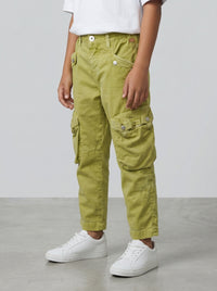 PANTALONE BERNA KIDS CARGO  BAMBINO VERDEACIDO ART K 23073 174
