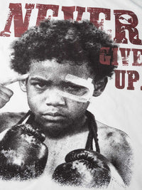 T-SHIRT NOISSEY WHITE BOXYFIT OVERSIZE ART NEVER GIVE UP