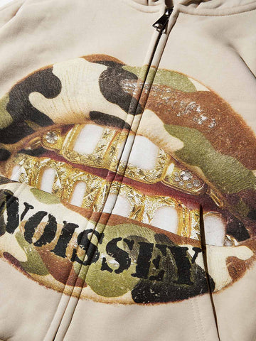 FELPA CON CAPPUCCIO ZIP STAMPA  - NOISSEY