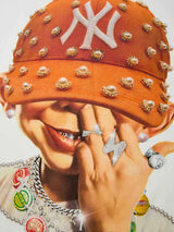 T-SHIRT BOXY  OVERSIZE "Bad Boy" Orange Pearl Hat    - NOISSEY