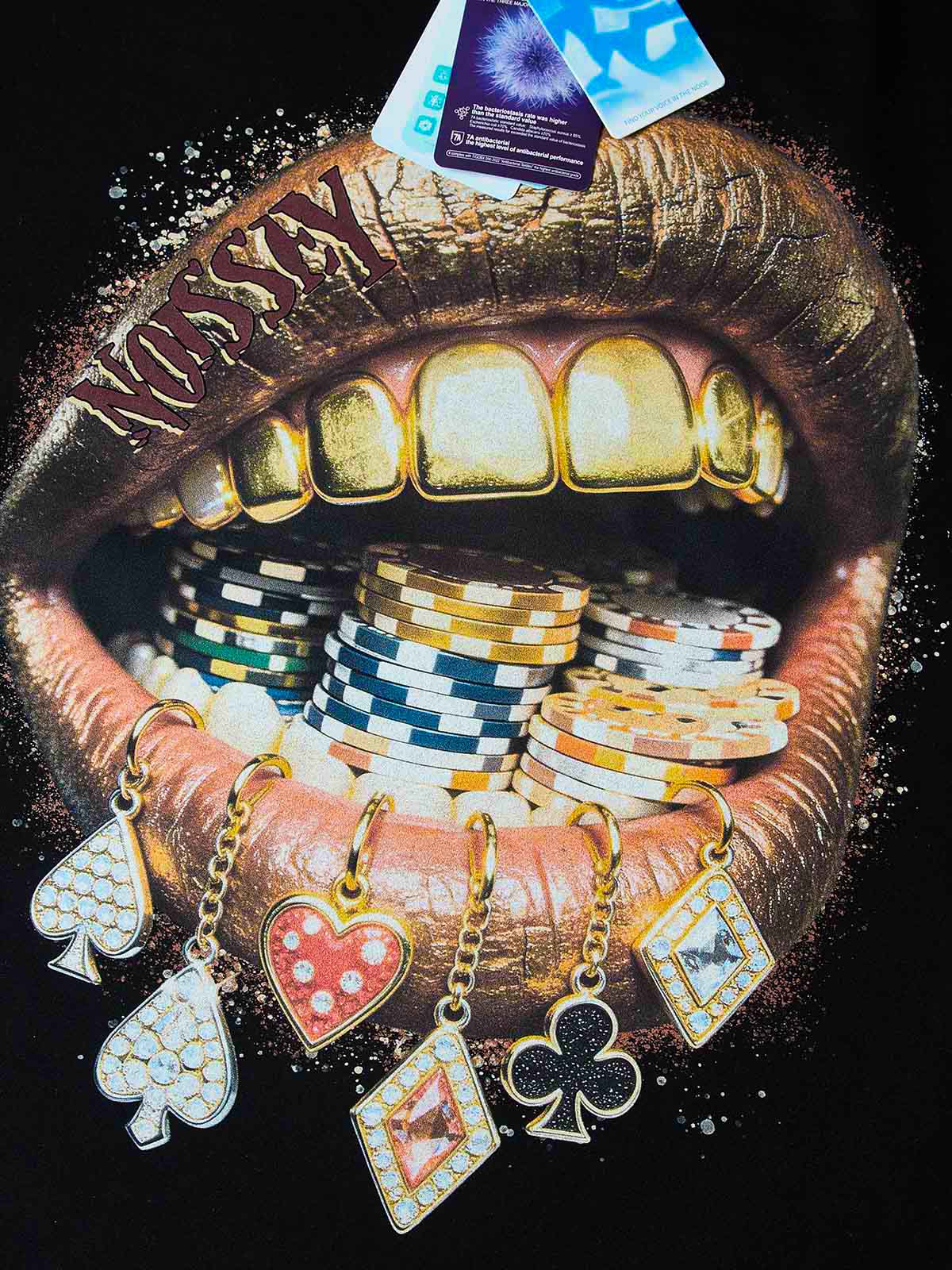 T-SHIRT NOISSEY  BLACK BOXYFIT OVERSIZE ART BOCCA POKER