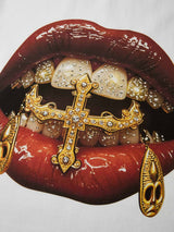 T-SHIRT CANOTTA NOISSEY WHITE ART BOCCA LIP  DIAMOND